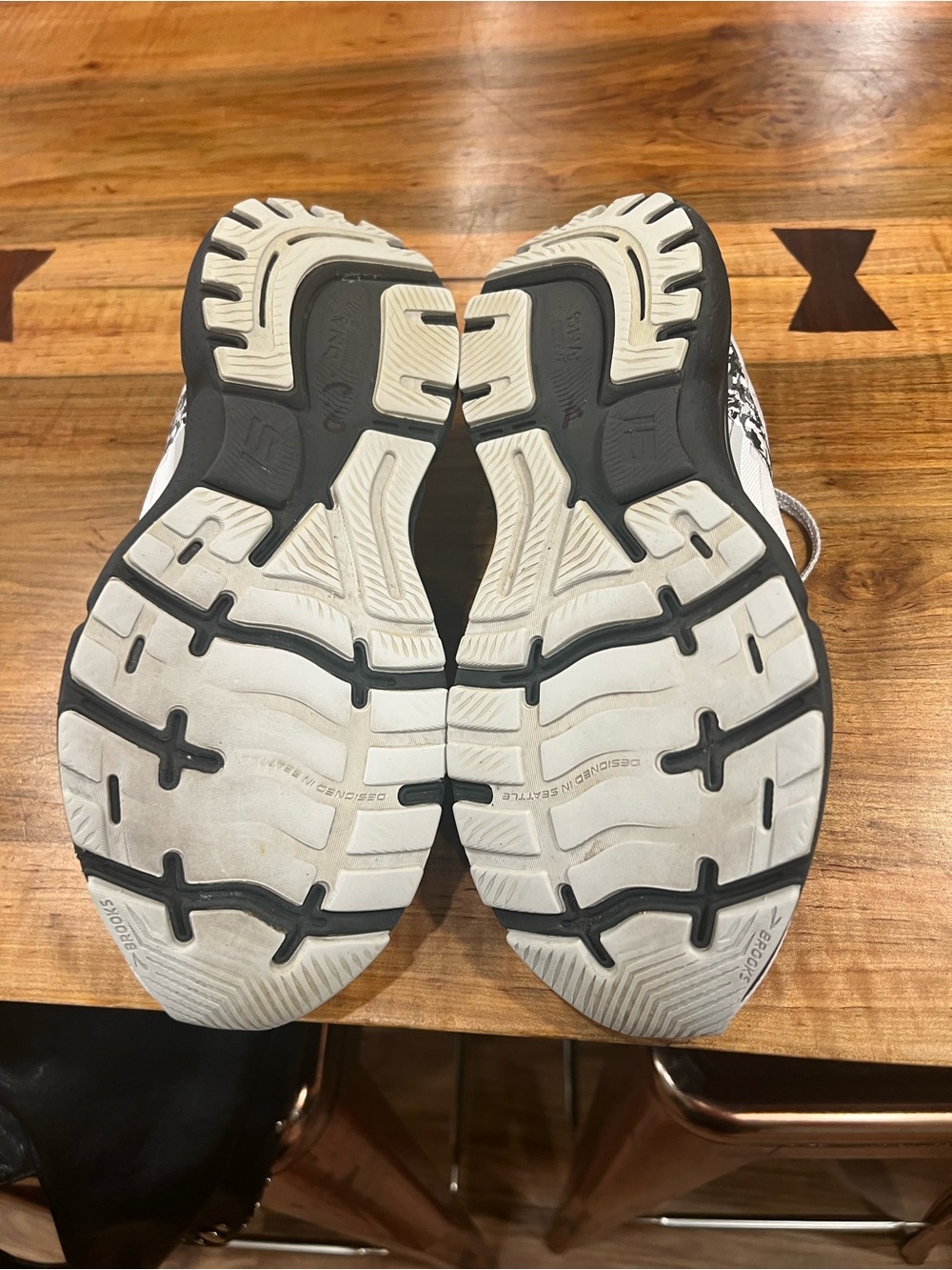 Brooks Ghost White and Gray Men's Running Sneakers - Picture 8 of 8